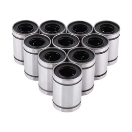 Akozon LM12UU Linear Motion Bearing, 10 Pieces Linear Motion Ball Bearing Bushing Long Linear Ball Bearing for 12mm Rod for Linear Motion on 3D Printer, CNC and Other Applications