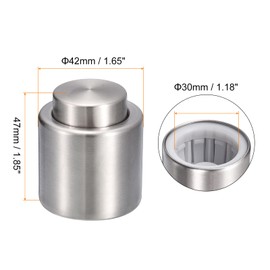 uxcell Wine Bottle Stopper, 2Pcs 42mm OD, 30mm ID Vacuum Wine Stoppers Stainless Steel Reusable Wine Stoppers for Wine Bottles, Vacuum to Keep Fresh (Silver)