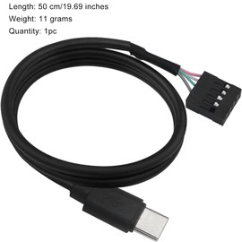 LUORNG Motherboard USB2.0 Pin 9Pin10pin to Type C Connection Cable 50cm Chassis Sub Screen Supply Power Cable for Cell Phone Charging Transfer Data Mini Display Sensor Panel