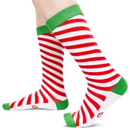 HAPPYPOP Christmas Gifts Stocking Socks for Kids - Christmas Knee High Twisted Socks Secret Santa Reindeer Socks, Xmas Stocking with Greeting Card for Girls
