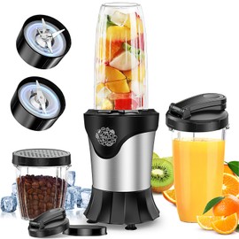 Smoothie Blender, 800W Personal Blender for Shakes and Smoothies, Portable Juices Blenders for Kitchen, Single Serve Personal Mixer with 2 * 27 oz & 1 * 10 oz Cups for Juices, Nutritious Recipe
