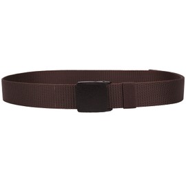 WedDecor Nylon Webbing Military-Style Belt, 1.5" Canvas Belt Flip Plastic Buckle, Combat Webbing Belt for Cargo Pants, Tactical Belt for Military Wear, Outdoor Sports, Brown