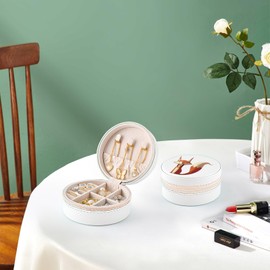 MAYCARI Jewellery Box Travel PU Leather Jewellery Box Small Jewellery Case for Rings, Earrings, Necklace, Mini Jewellery Organisers for Girls Gift