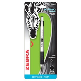 Bolígrafo, Pluma F-301 Bold, Punto Grueso 1,6 mm, Tinta de Aceite Color Negro, Blister 1 pieza Zebra Mexico