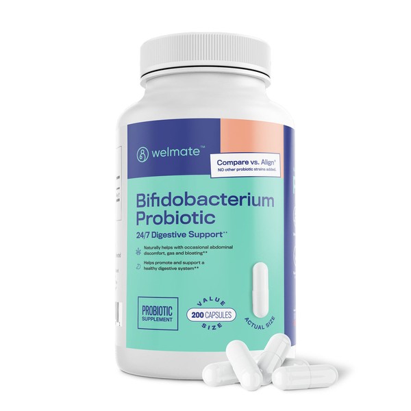 Bifidobacterium Probiotic Supplement  200 Count Capsule | 24/7 Digestive Support