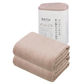 CBJAPAN Carari Day Bath Towel, 5x Water Absorbency Microfiber, Pink, Set of 2, Quick Dry (Absorbs Water in the Fiber Gaps), Marshmallow Texture, Fluffy, 23.6 x 47.2 inches (60 x 120 cm)