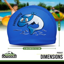 1pk Kids Swimming Cap for Boys | Blue Swimming Cap Kids 6-14 Boys | Waterproof Boys Swimming Cap | Swim Cap Kids | Boys Swim Hat | Swimming Cap Kids | Swim Hat Kids