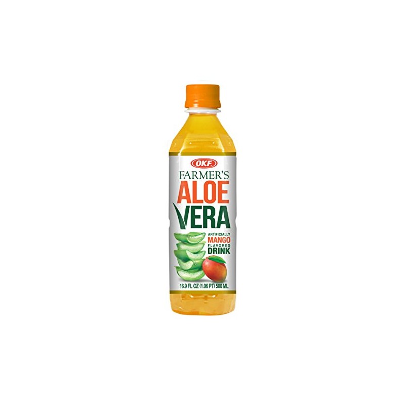 OKF Farmer's Aloe Vera Drink, Mango, 16.9 Fluid Ounce (Pack