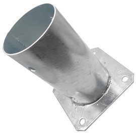 Round Fence Post Bolt Down Circular Bracket Heavy Duty Hot-Dip Galvanised Foot Base Support Pergola Size:Diameter: 80mm Height: 150mm (6") (3inch)