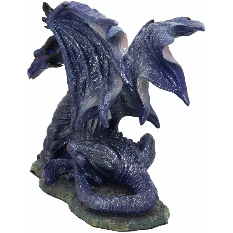 Midnight Dragon Figurine 7.75" Long Medieval Drogon Designer Resin Collection