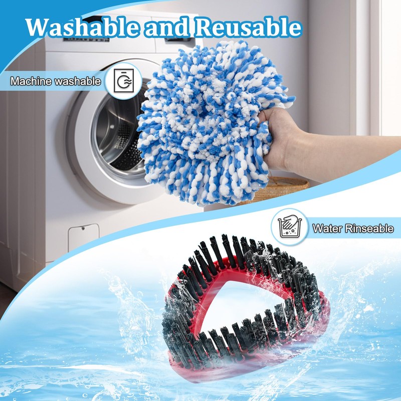 Mop Heads Replacements for O-Cedar RinseClean 2-Tank Spin Mop, Mop