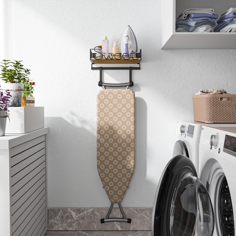 SRIWATANA Ironing Board Hanger Wall Mount, Laundry Room Iron and