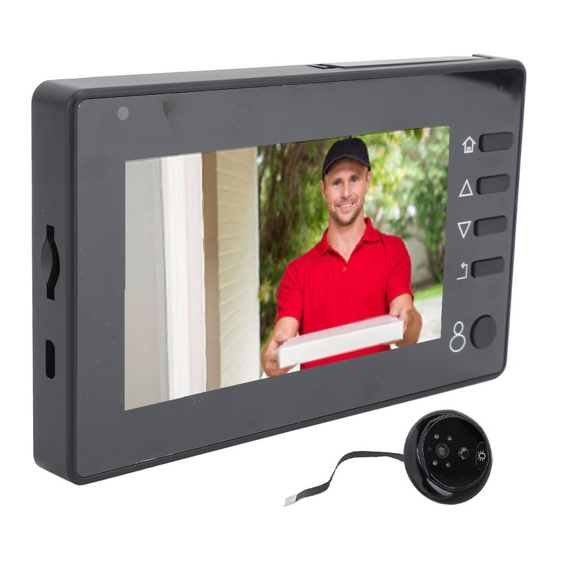 720P Peephole Viewer Door Camera 4.3 Inch Screen 145 Wide