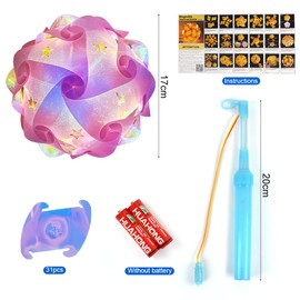 St Martin Lantern Craft Set, Lantern Rod Children's LED, Portable Lantern for Children, Martin's Lantern with Lantern Stick, Multicoloured Lanterns Craft Set, for Martin's Parade, Christmas,