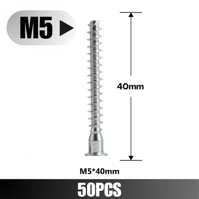 Confirmat Screws, M5 x 40mm 50 PCs, Hex Socket Drive