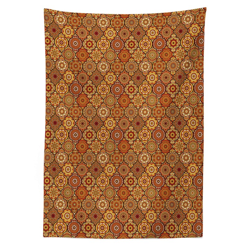ABAKUHAUS Moroccan Tablecloth, Floral Motifs Ottoman, Dining Room Kitchen Rectangular