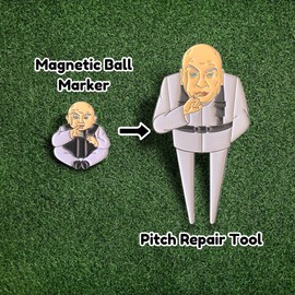 OG Golf Divot/Pitch Repair Tool and Ball Marker Set - Dr. Evil & Clone Caddy