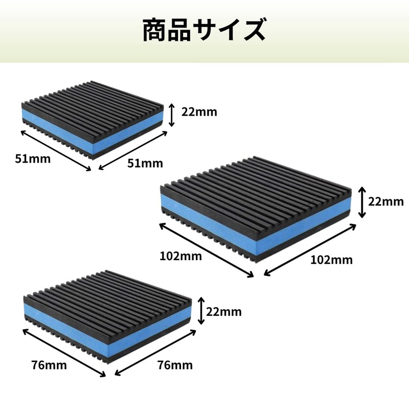 RekiLife Anti-Vibration Mat, Vibration Absorption Mat, Rubber with Ribs, for