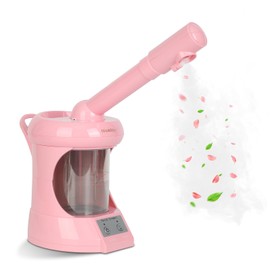 Facial Steamer Nano Ionic Face Steamer with Extendable Arm, Portable Face Steamer for Facial Deep Cleaning, Steamer for Facial for Personal Care at Home or Salon（Pink）