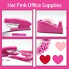 Hot Pink Office Supplies, UPIHO Hot Pink Desk Accessories, Stapler