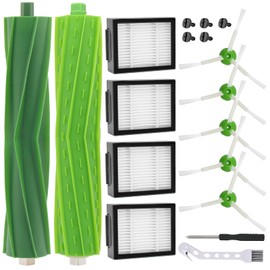 PIBONUS Brushes Replacement Parts for iRobot Roomba e/i/j Series i7 i7+ i3 i3+ i4 i4+ i6 i6+ i8 i8+ j7 E5 E6 E7 Robot Vacuum Cleaner Accessories 1 Set Rubber Brush, 5 Edge Cleaning Brushes, 4 High
