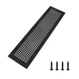 MY MIRONEY 11.81" x 3.15" Black Rectangle Return Air Vent Cover Aluminum Alloy Ventilation Cover Decorative Air Vent Cover Grille Hardware Accessories for Cabinet Shoe, Wall, Ceiling