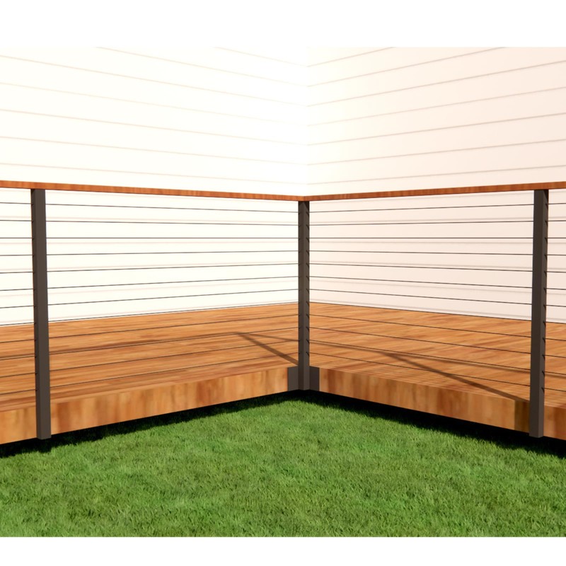 Senmit Cable Railing Inner Corner Post Fascia Mount-Stainless Steel Square