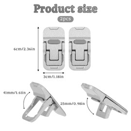 2Pcs Keyboard Riser, Portable Computer Keyboard Stand Self Adhesive Laptop Feet Mini Keyboard Lift for Desk Foldable Zinc Alloy Laptop Riser for Most Keyboards (Silver)