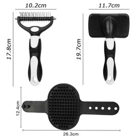 3PCS Dog Brush,Slicker Brush,Dog Bath Brush,Pet Comb,Dog Grooming Machine,for Hair Removal and Bathing of Dogs & Cats,Dog Grooming Kit,Lightweight and Easy to Use (White and Black)