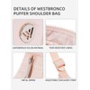 WESTBRONCO Small Puffer Crescent Shoulder Bag for Women, Nylon Quilted