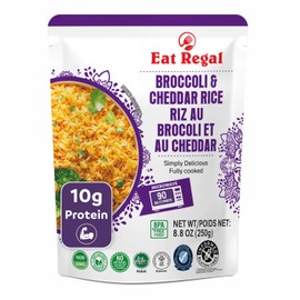 Eat Regal Ready to Eat Broccoli & Cheddar Flavored Rice Pack of 6, 8.8 Ounce | Side Dish | Ready Rice | Quick Meal Heat and Eat | Creamy and Cheese | Easy Dinner Side