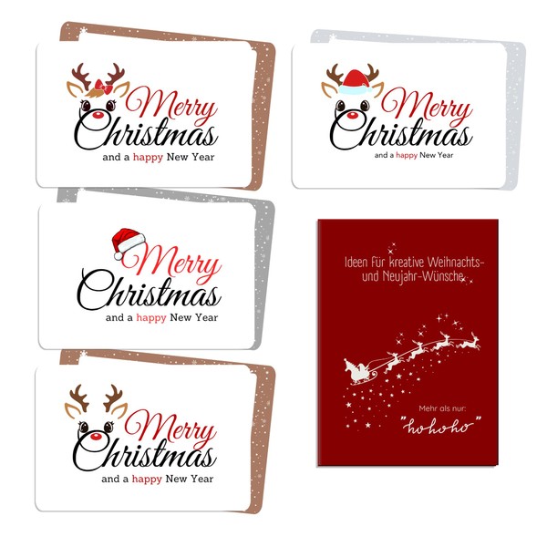 ENJOYORO Christmas Cards Set, 28 Postcards (4 Designs of 7