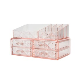 ZHIAI Makeup Organizer Acrylic Cosmetic Storage Drawers and Jewelry Display Box (4 pieces)