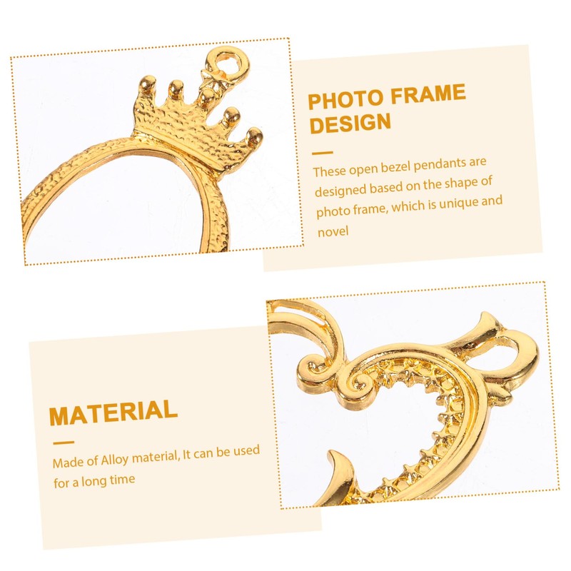 Operitacx Craft Unique Jewelry Metal Frame Photo Frame Bezel Pendants