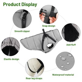 Waldspring Dog Coat for Small Dogs, Jacket for Small Dogs, Dog Raincoat, Small Dogs, Waterproof and Warm, Dog Clothes with Small and Medium Dogs (XS)