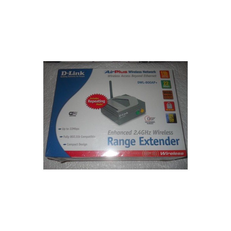 D-Link DWL-800AP+ Wireless Range Extender, 802.11b, 22Mbps