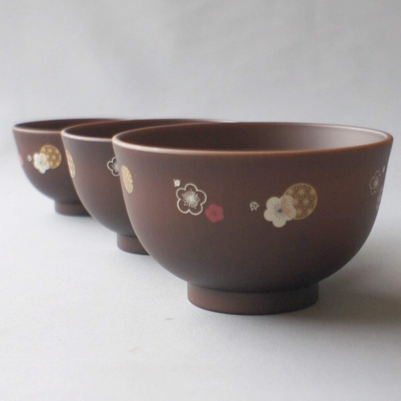 Soup Bowl Wood Grain Small Plum Pattern