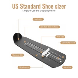 GO-CHUNRIQIN Kids' Foot Measuring Device Shoe Sizer for Infants and Children Accurate Foot Length Measurement Tool High-Quality ABS Plastic Clear Markings US Standard Shoe Size Chart
