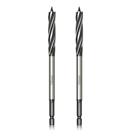 Meccion Wood Drill Bit 10mm x 165mm x 2pcs Professional Self Feed Speed Auger Drill Bit 1/4 Inch Hex Shank Woodworking Hole Drill Bit