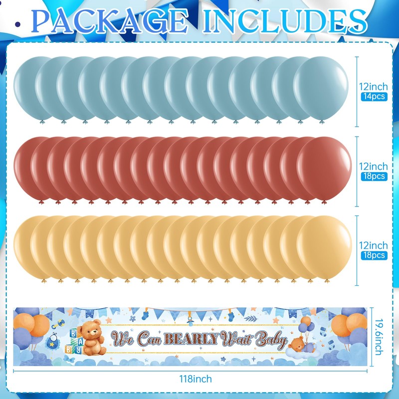 We Can Bearly Wait Baby Shower Decorations Set with 50