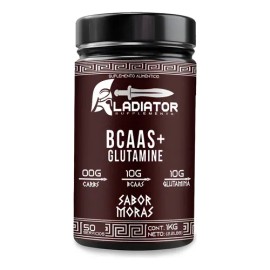 Aminoácidos Gladiator BCAAs y Glutamina para Recuperación Sabor Moras 1 kg                                                                            