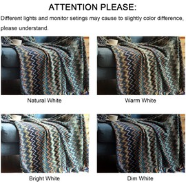 VANJOROY Bohemian Sofa Large Throw Blanket with Tassels, Warm soft cozy Decorative Armchair knited Throw for Couch Sofa Bed and Furniture. (130×180(50×70In), Blue)