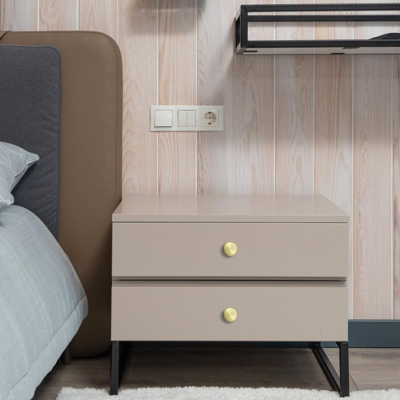 HANIHUA 10 Pack Gold Cabinet Knobs Dresser Knobs, Brushed Brass