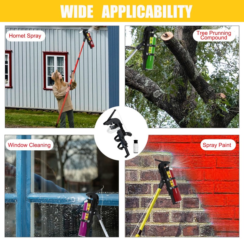 Spray Can Extension Pole Adaptor with Adjustable Bottom Bracket, Wasp