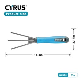 CYRUS 3 Prong Garden Claw 00588 - Lightweight Hand Cultivator Made of Aluminium and Plastic, Ideal for Loosening Soil, Weed Removal and Digging, Small Rake for Garden Lovers, 29 cm