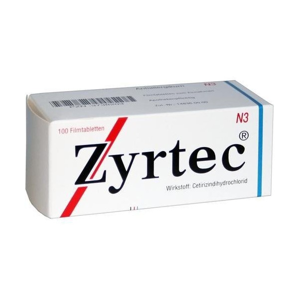 Zyrtec Film-Coated Tablets Pack of 100 PZN: 3738203