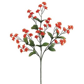 19" Silk Double Baby's Breath Flower Spray -Flame (case of 24)