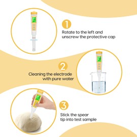 YINMIK YINMIK Digital pH Meter for Food, pH Probe for Sourdough and Bread Dough, Checking The pH of Fermenting Sausages and Salami, Waterproof pH Tester for Solid and Liquid Soft Soil Sample