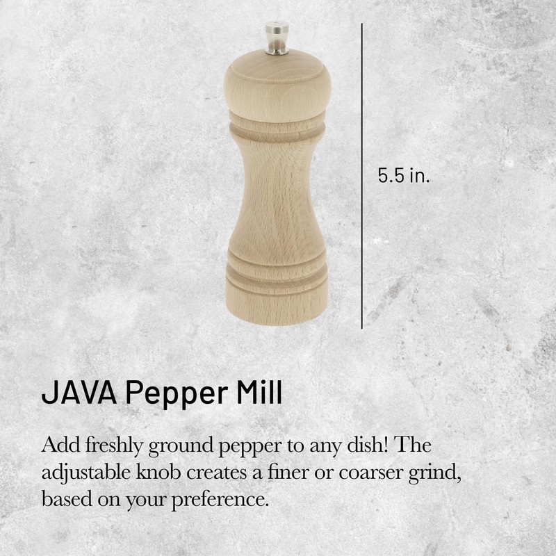 de Buyer JAVA Pepper Mill, Natural - 5.5” - Stainless
