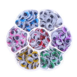 DECORA 240pcs 10mm Colors Wiggly Googly Eyes with Eyelash with Self-Adhesive DIY Scrapbooking Crafts